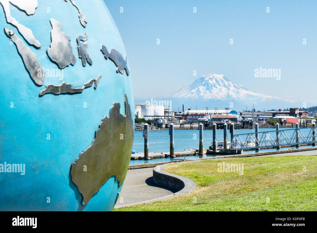 Globus und Mt. rainier in Stockfotografie Alamy