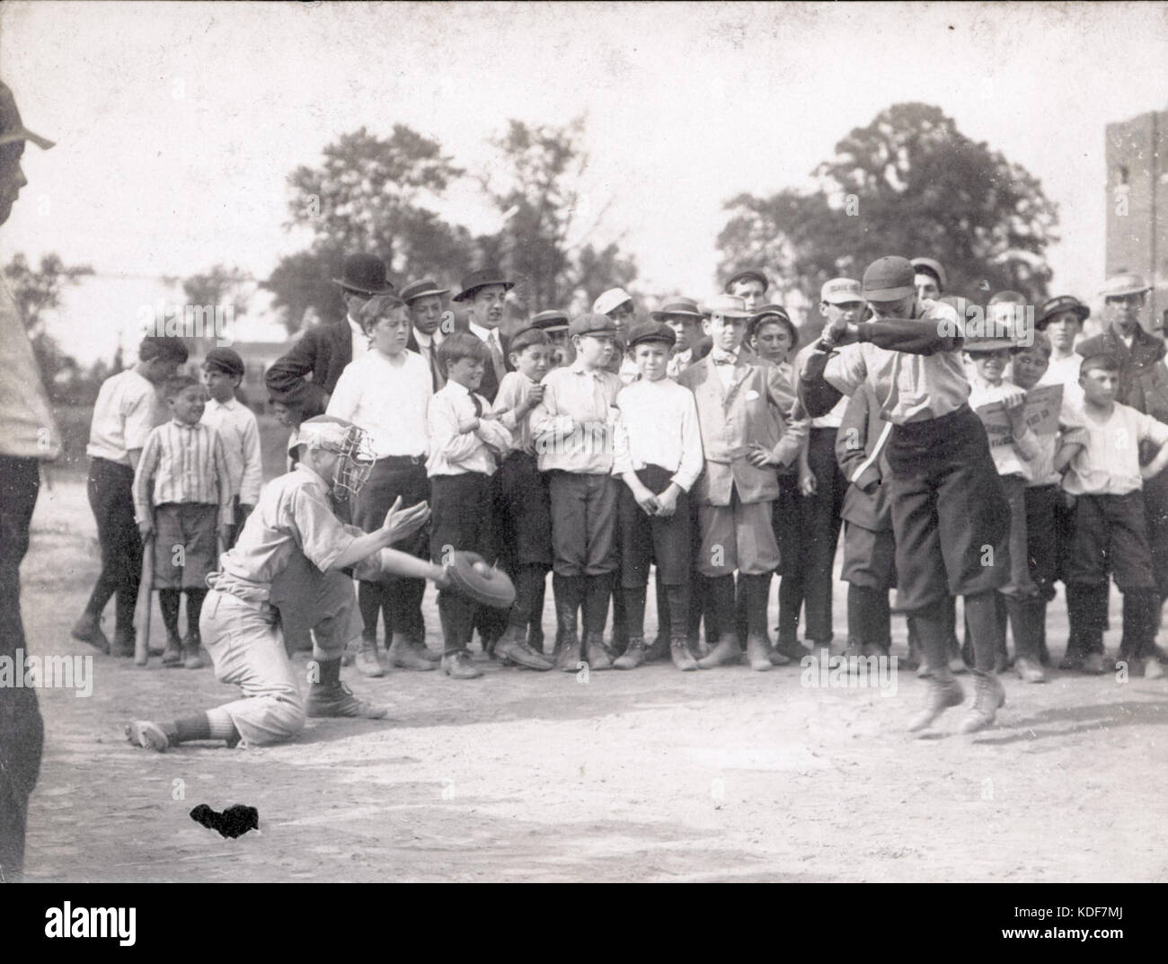 St. Louis sandlot Baseball. Die Bürste zurück Stockfoto