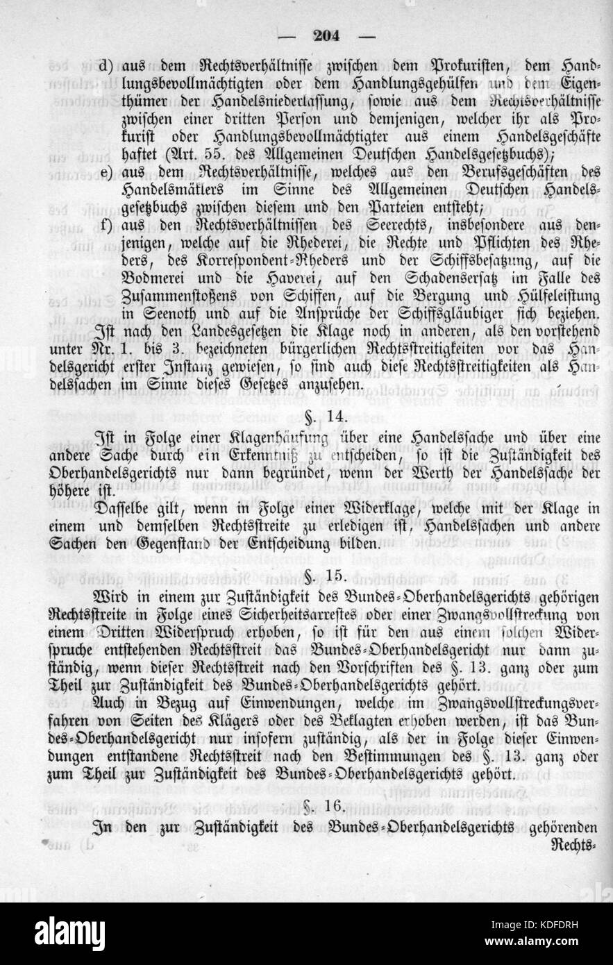 Norddeutsches Bundesgesetzblatt 1869 022 204 Stockfoto