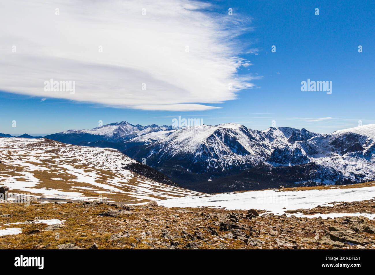 Steine Peak und Alpine Tundra im Rocky Mountain National Park Stockfoto