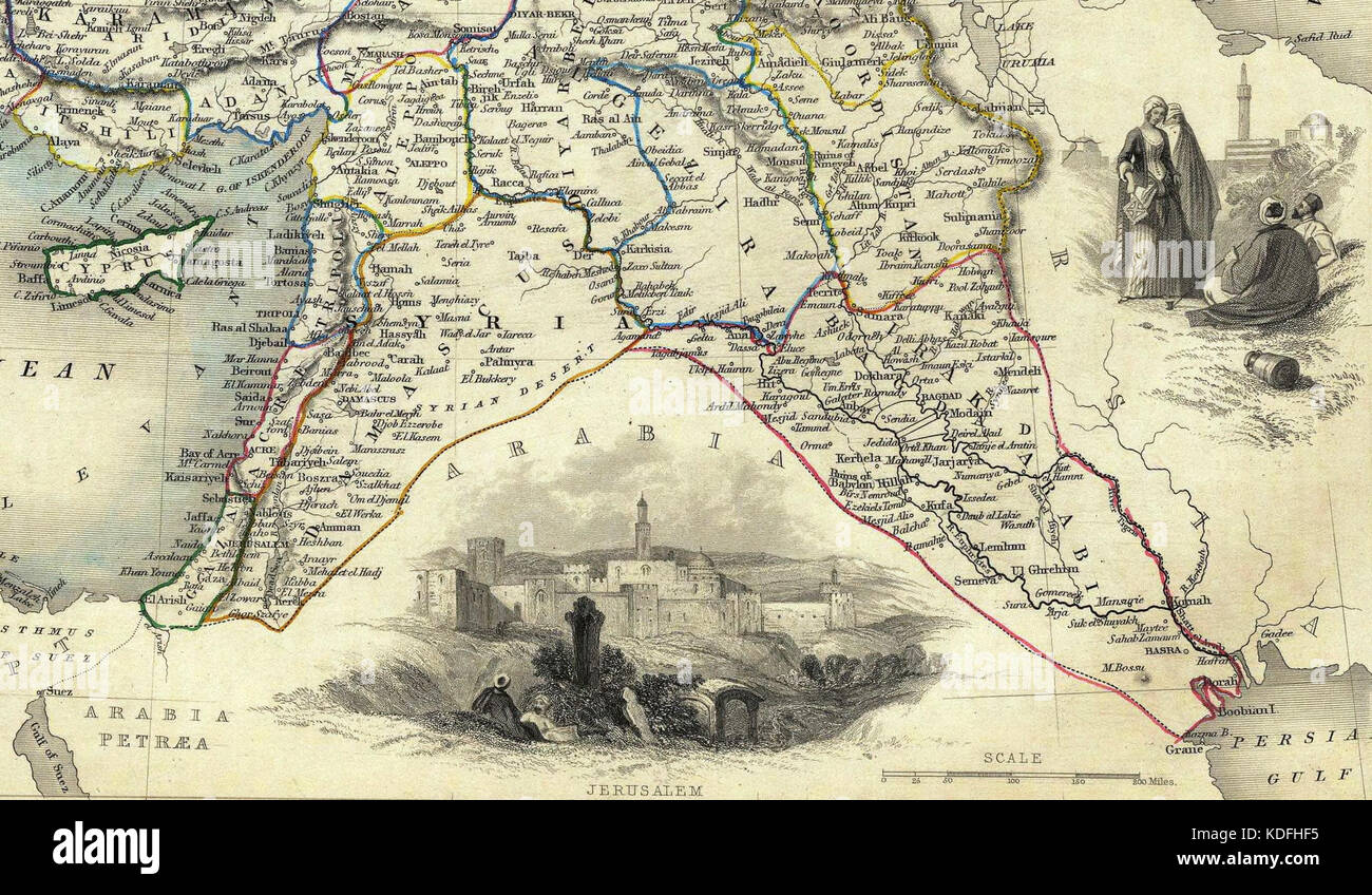 Martin, r.m.; Tallis, J. & F. Türkei in Asien. 1851 (D) Stockfoto