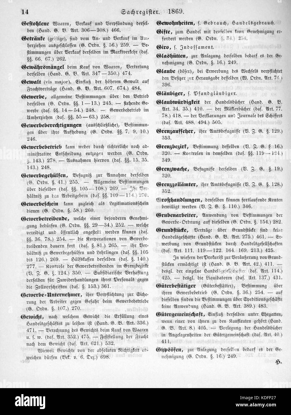 Eine Urkunde des Norddeutschen Bundesgesetzblattes aus dem Jahr 1869, die Rechtsakten und Dekrete zum Norddeutschen Bund, einer wichtigen politischen Einheit im Europa des 19. Jahrhunderts, enthält. Stockfoto