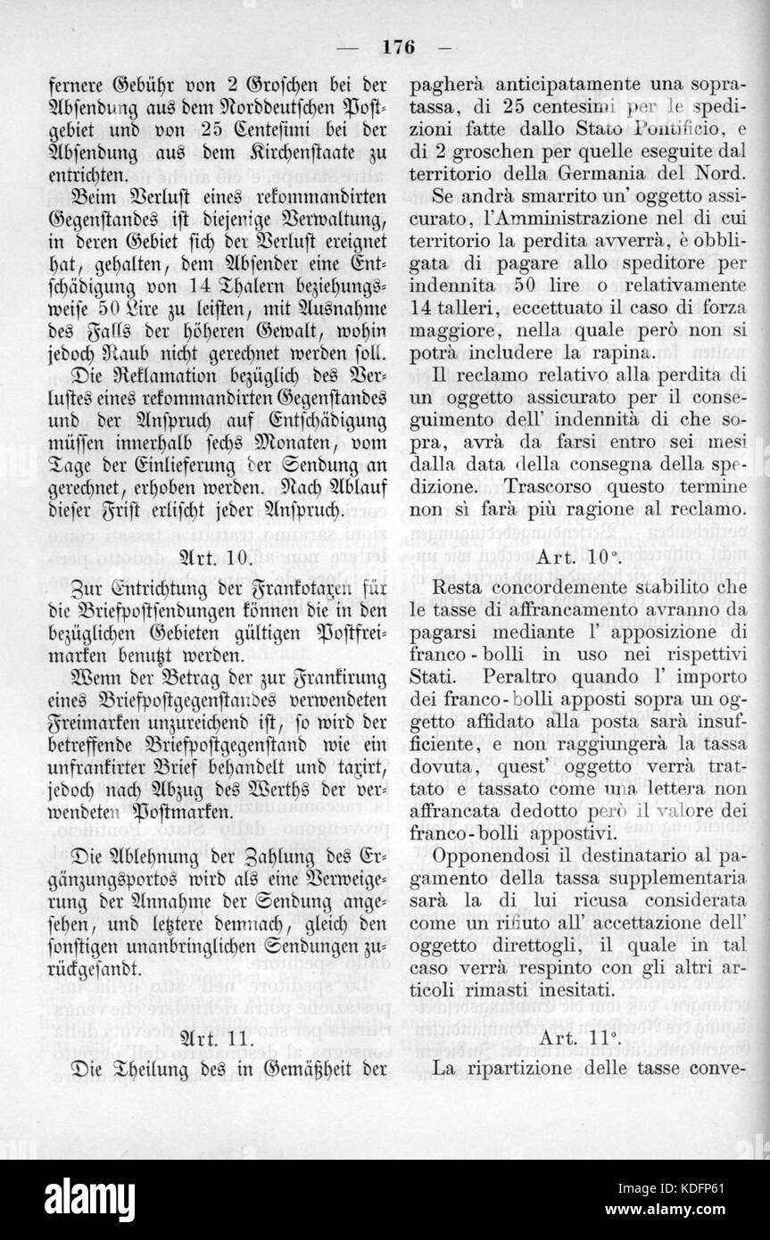 Norddeutsches Bundesgesetzblatt 1869 020 176 Stockfoto