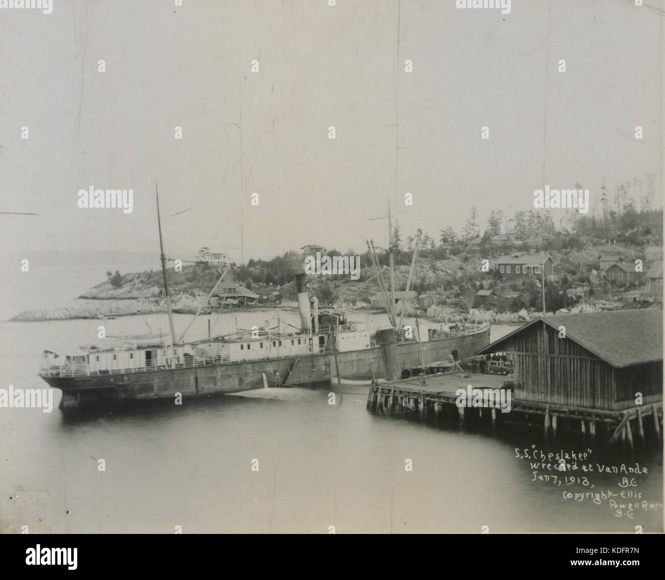 SS Cheslakee, ruinierte bei Van Anda, British Columbia, Jan 7, 1913 Nr. 1 (HS 85 10 26713) Stockfoto