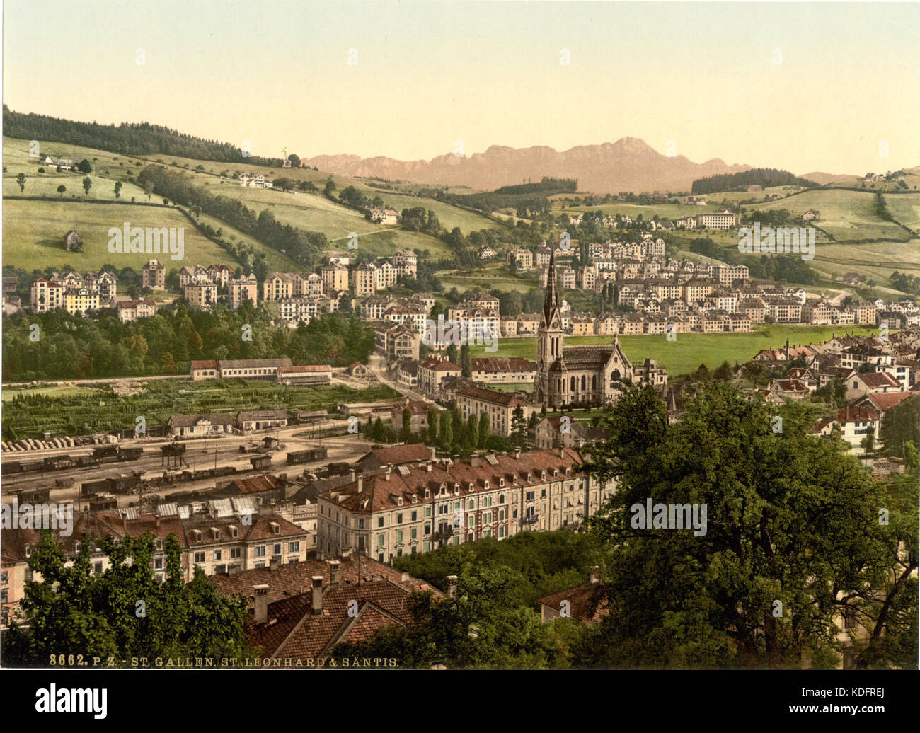Sankt Gallen Sankt Leonhardskirche 1900 Stockfoto