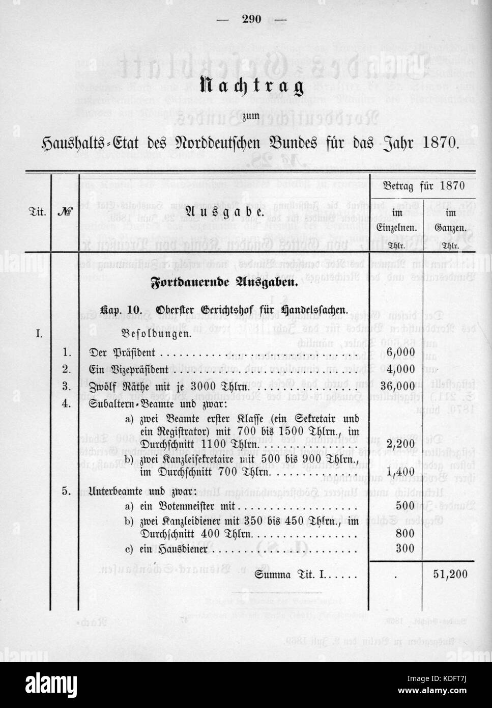 Dieses Dokument aus der Ausgabe 1869 des Norddeutschen Bundesgesetzblatts stellt offizielle rechtliche Informationen des Deutschen Bundes dar, eine wichtige juristische Ressource der damaligen Zeit zum Verständnis der politischen und rechtlichen Landschaft im Deutschland des 19. Jahrhunderts. Stockfoto