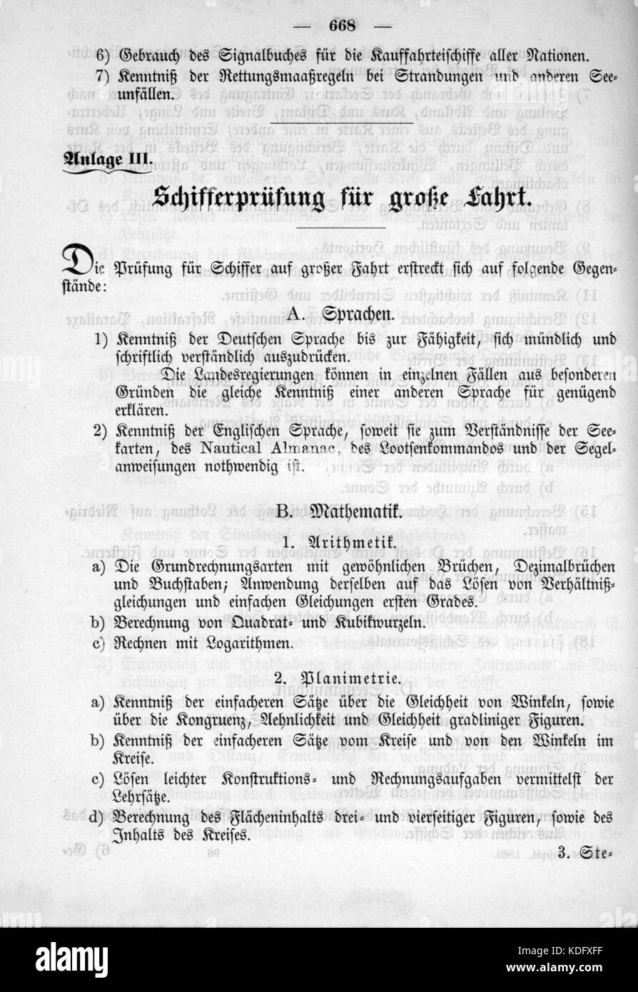 Norddeutsches Bundesgesetzblatt 1869 035 668 Stockfoto