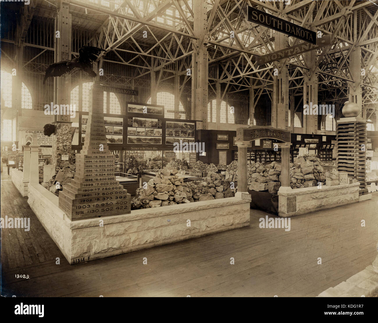 South Dakota Bergbau Ausstellung im Ministerium für Bergbau und Metallurgie an der Weltausstellung 1904 Stockfoto