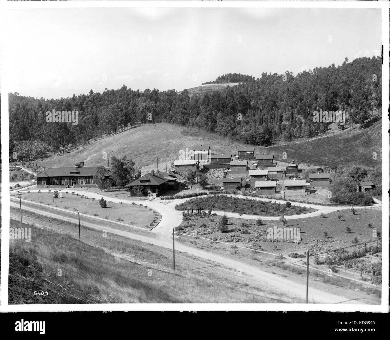 Panoramablick auf die Barlow Sanatorium in seinen frühen Tagen Elysian Park, 1915 (CHS 5403) Stockfoto