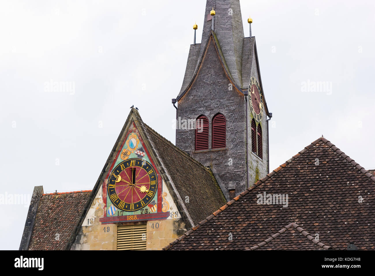 Kappel am Albis, Schweiz 30 September 2017 Kirchturm von Kappel