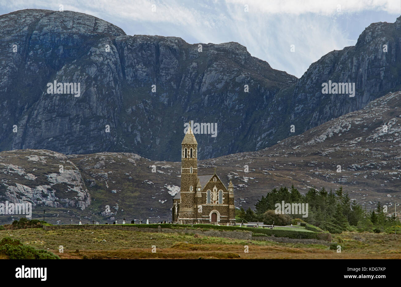 Dunlewey oder dunlewy Herz-Jesu-Kirche in der Nähe von gweedore County Donegal Irland Stockfoto