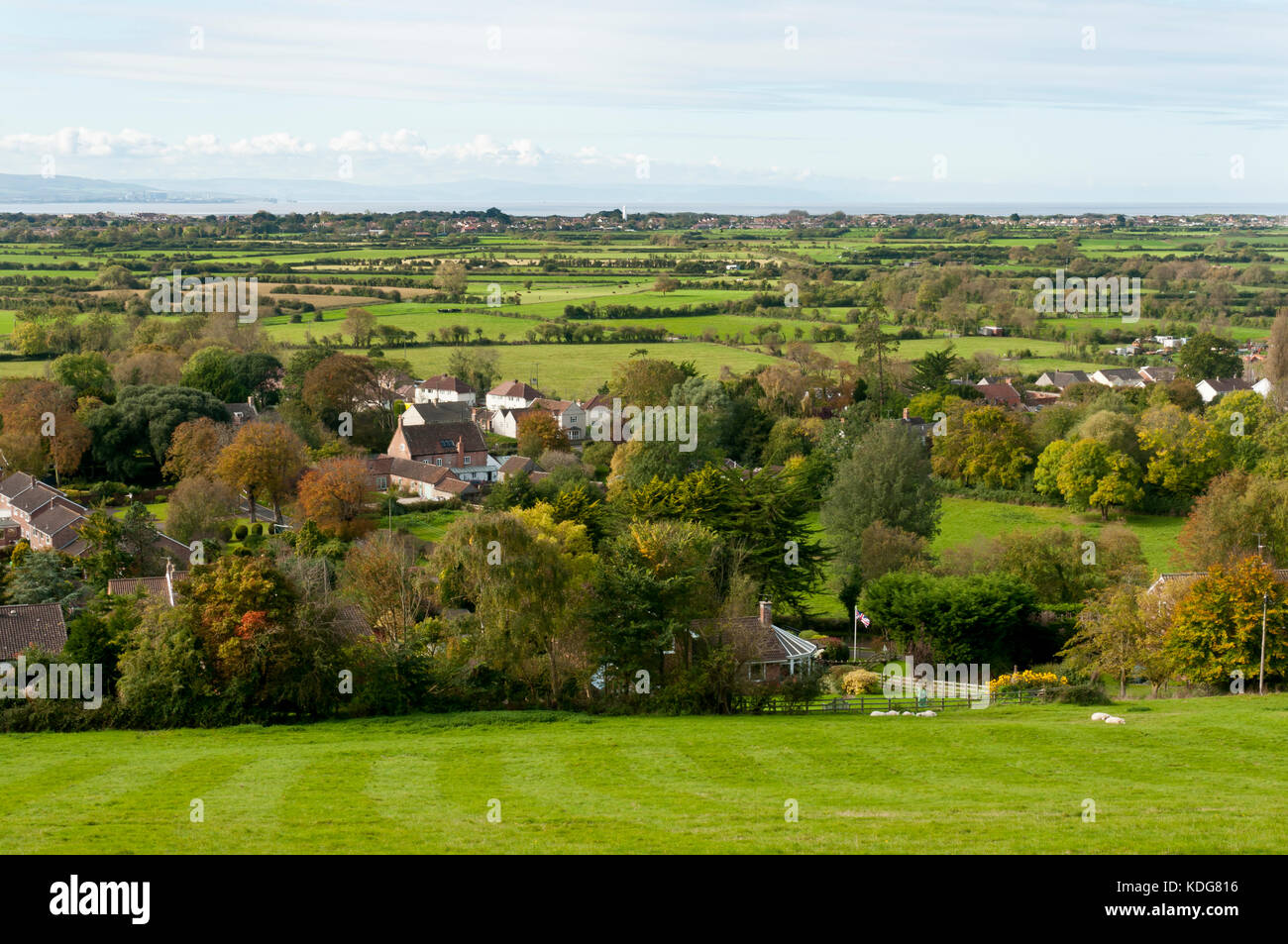 Anzeigen von Brent Knoll, Somerset Stockfoto