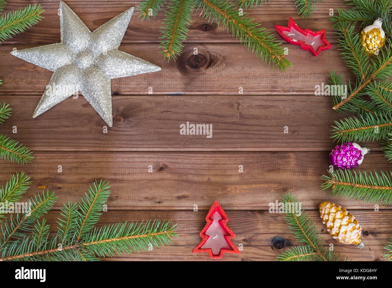 Frohe Weihnachten/Feiertage dekorative und Platz für einen Text Stockfoto