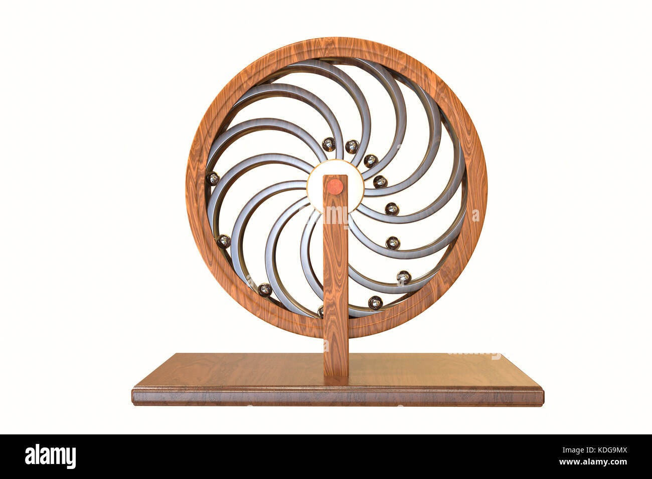 Perpetual Motion machine (Perpetuum Mobile), computer Modell gebaut nach Zeichnungen von Leonardo da Vinci. Stockfoto