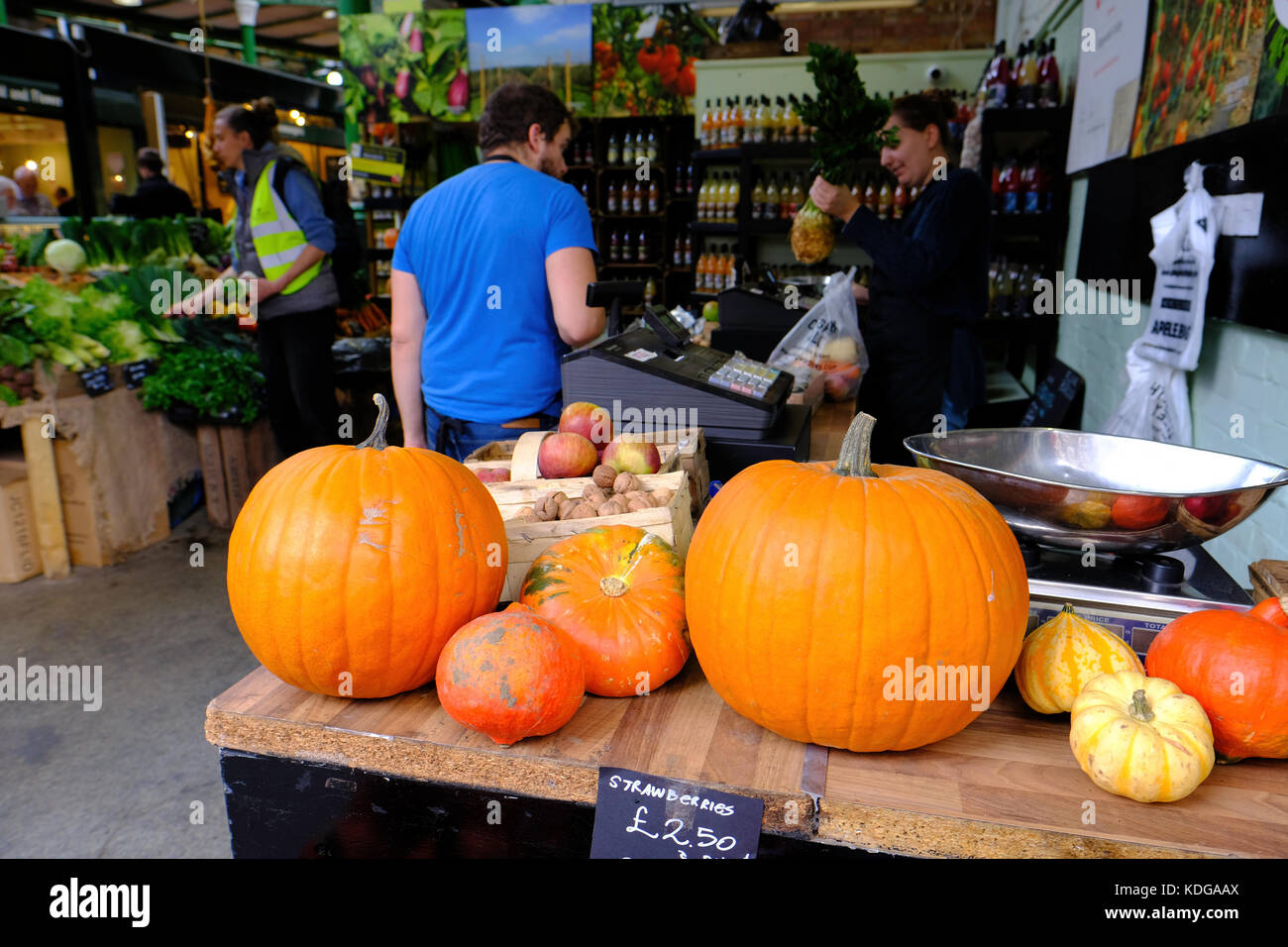 Herbst auf dem Borough Market, SE1, London, Vereinigtes Königreich Stockfoto