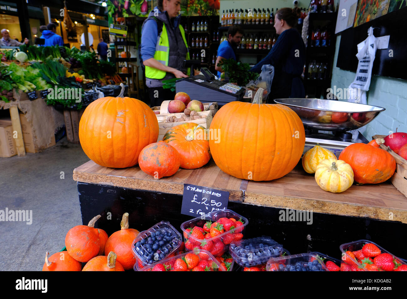 Herbst auf dem Borough Market, SE1, London, Vereinigtes Königreich Stockfoto