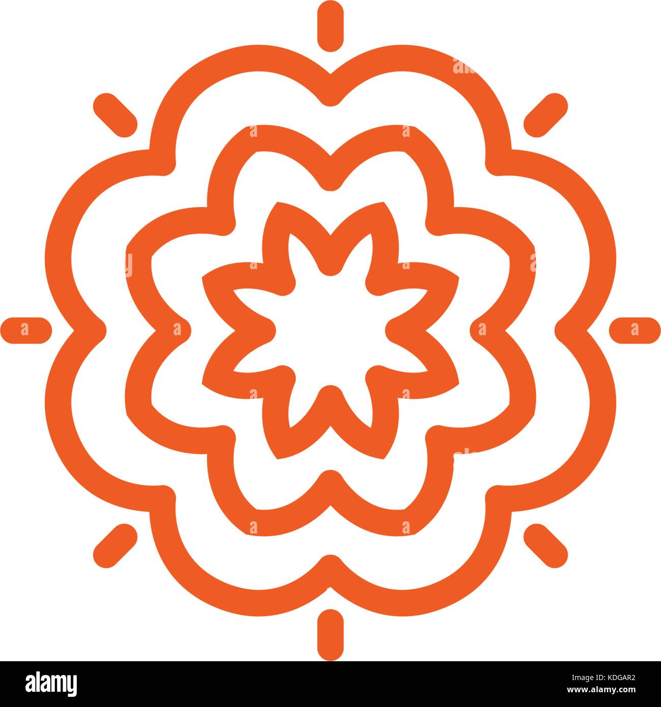 Blume Vector Linear Logo. orange Linie kunst Sonne Symbol. Überblick Garten abstrakte Symbol. Stock Vektor