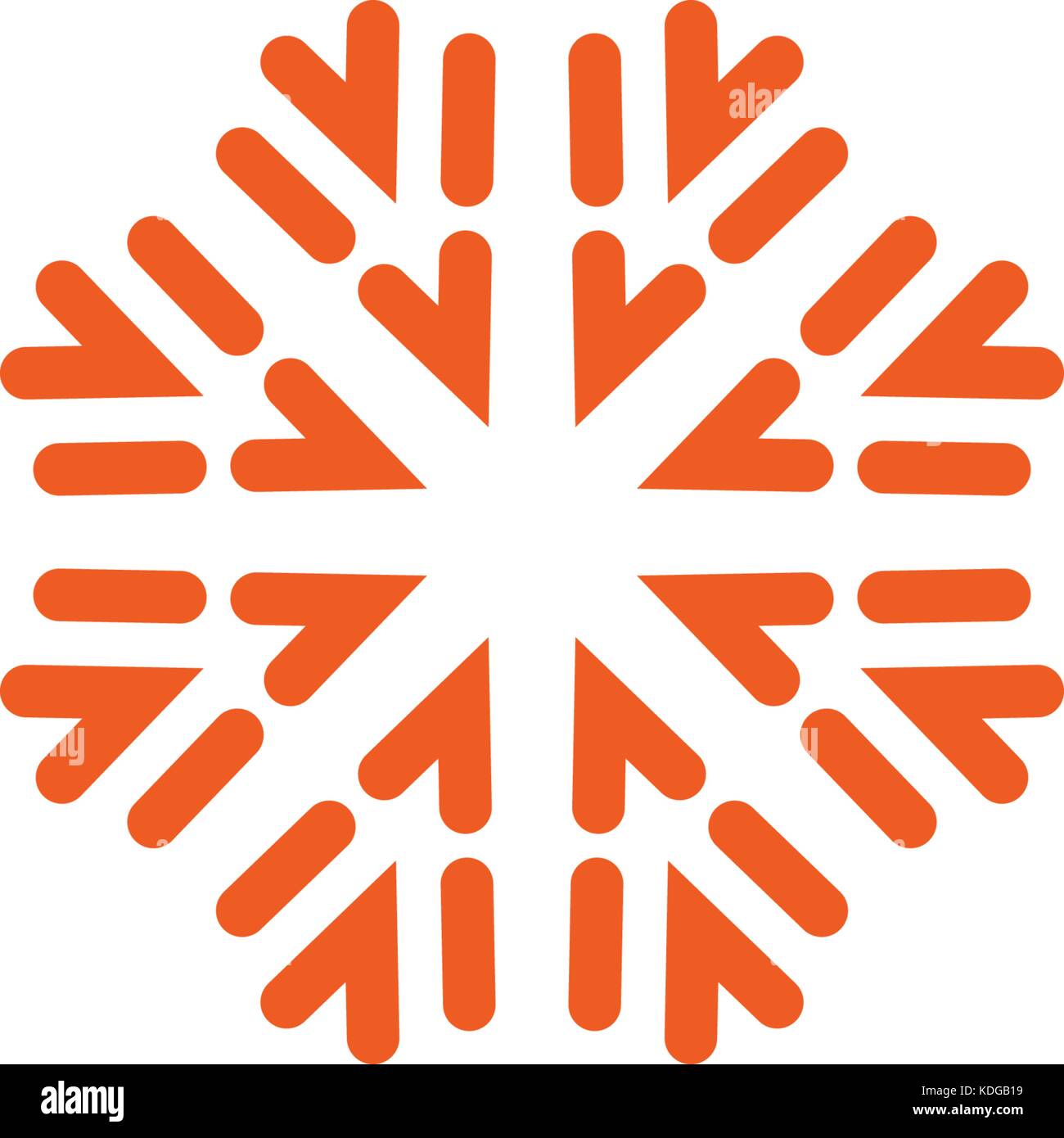Blume Vector Linear Logo. orange Linie kunst Sonne Symbol. Überblick Garten abstrakte Symbol. Stock Vektor