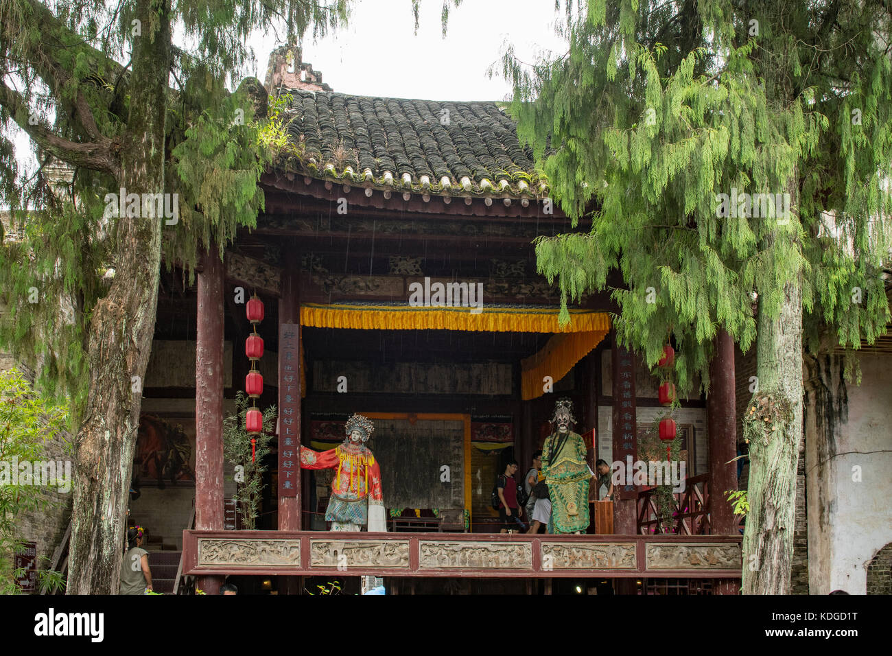 Theater Bühne im wu Tempel Museum, Xingping, Guangxi, China Stockfoto