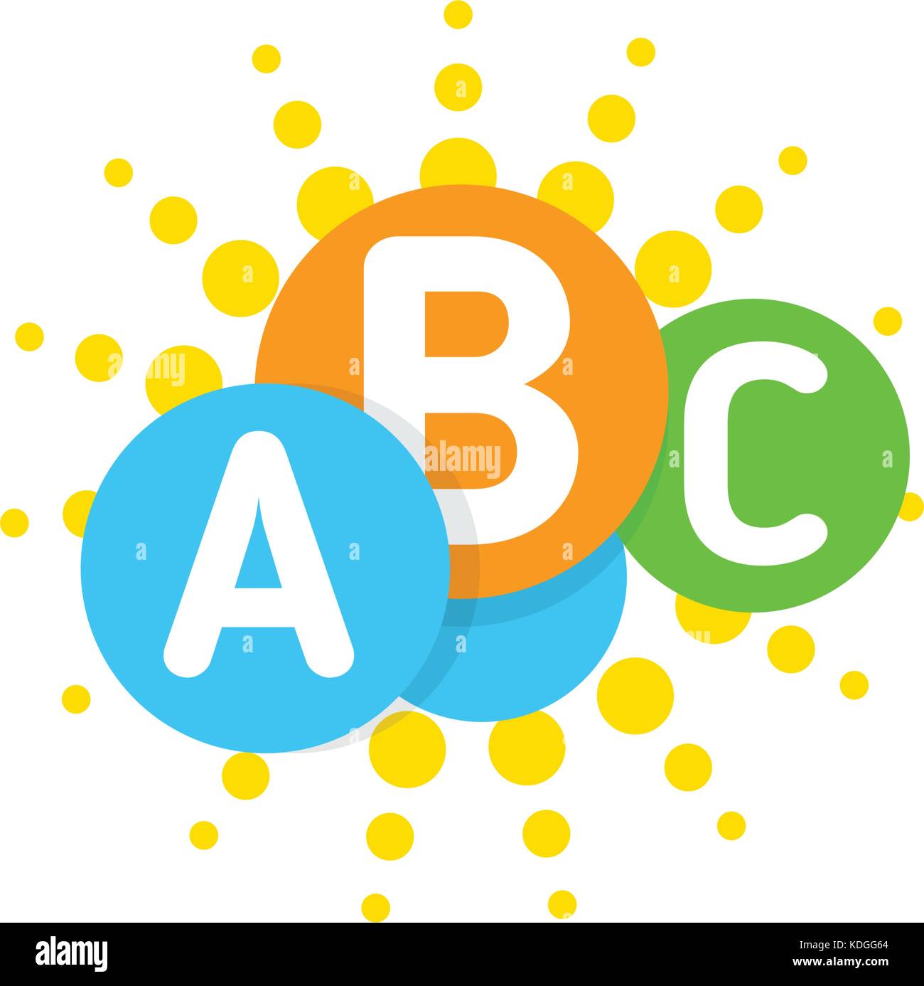 Vektor logo Schablone mit Idee bunte Gehirn, Sonne und Wolke. Kreise und Buchstaben. Stock Vektor