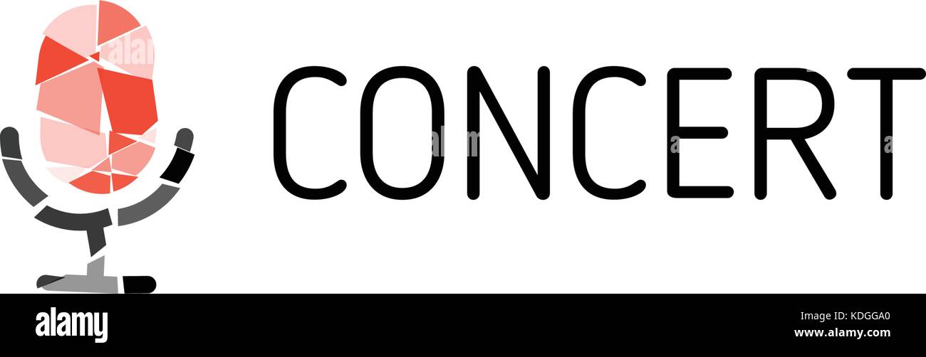 Isolierte Vector Linear Mikrofon logo für Musik Festival oder Radio Station, Karaoke Bar oder Sound Studio. Einfache logo Vorlage. Stock Vektor