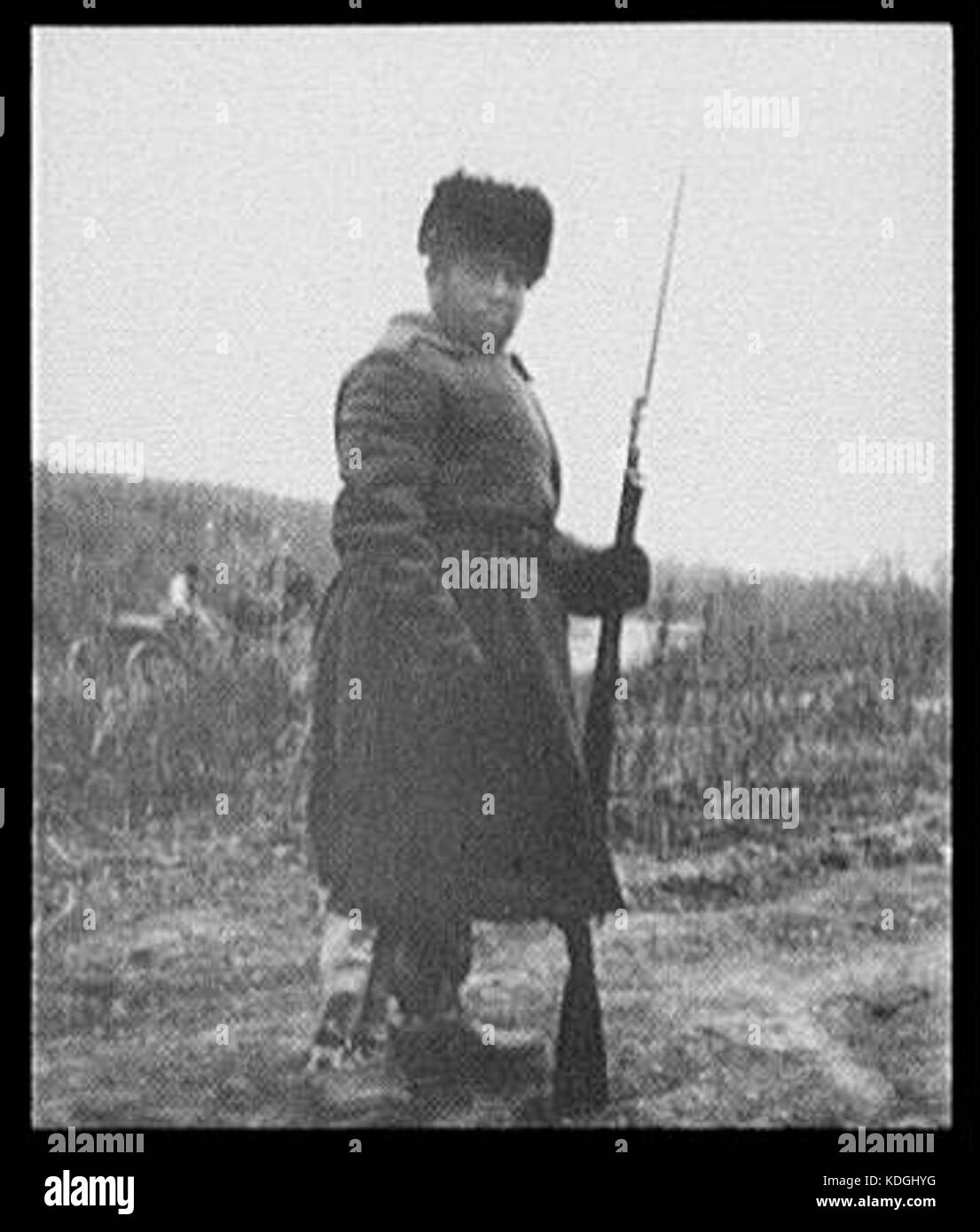 Chabarowsk Sentry auf Aufgabe mit bayonetted Gewehr LCCN 2004708071 Stockfoto