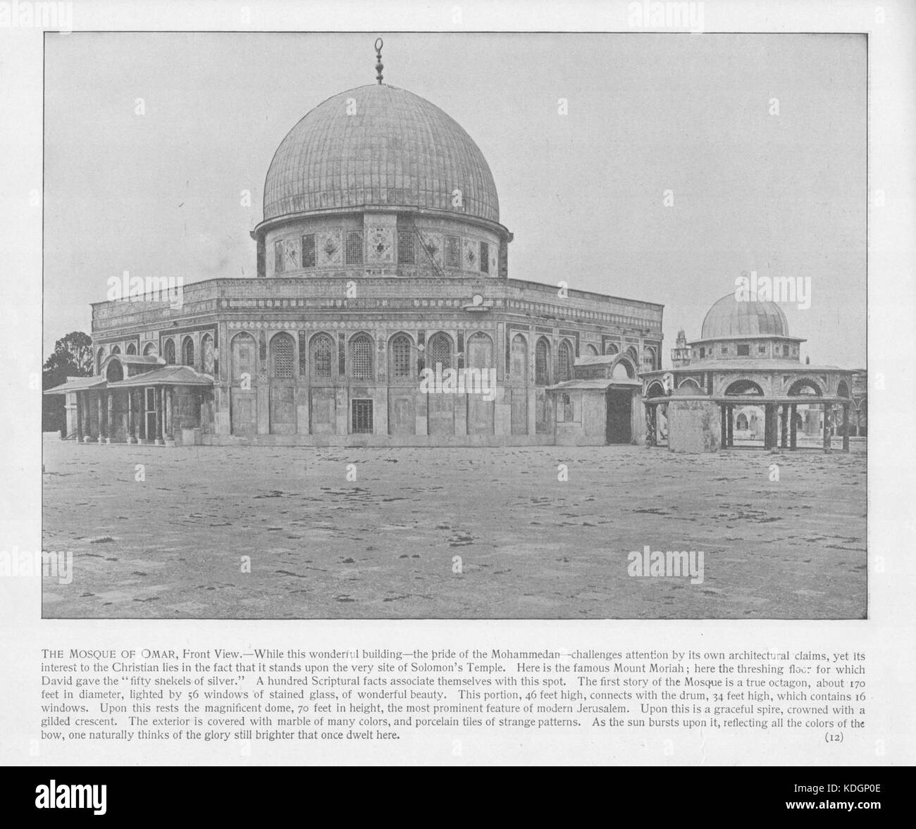 Jerusalem, die Moschee von Omar (Vorderansicht). 012. Heiligen Land fotografiert. Daniel B. Shepp. 1894 Stockfoto