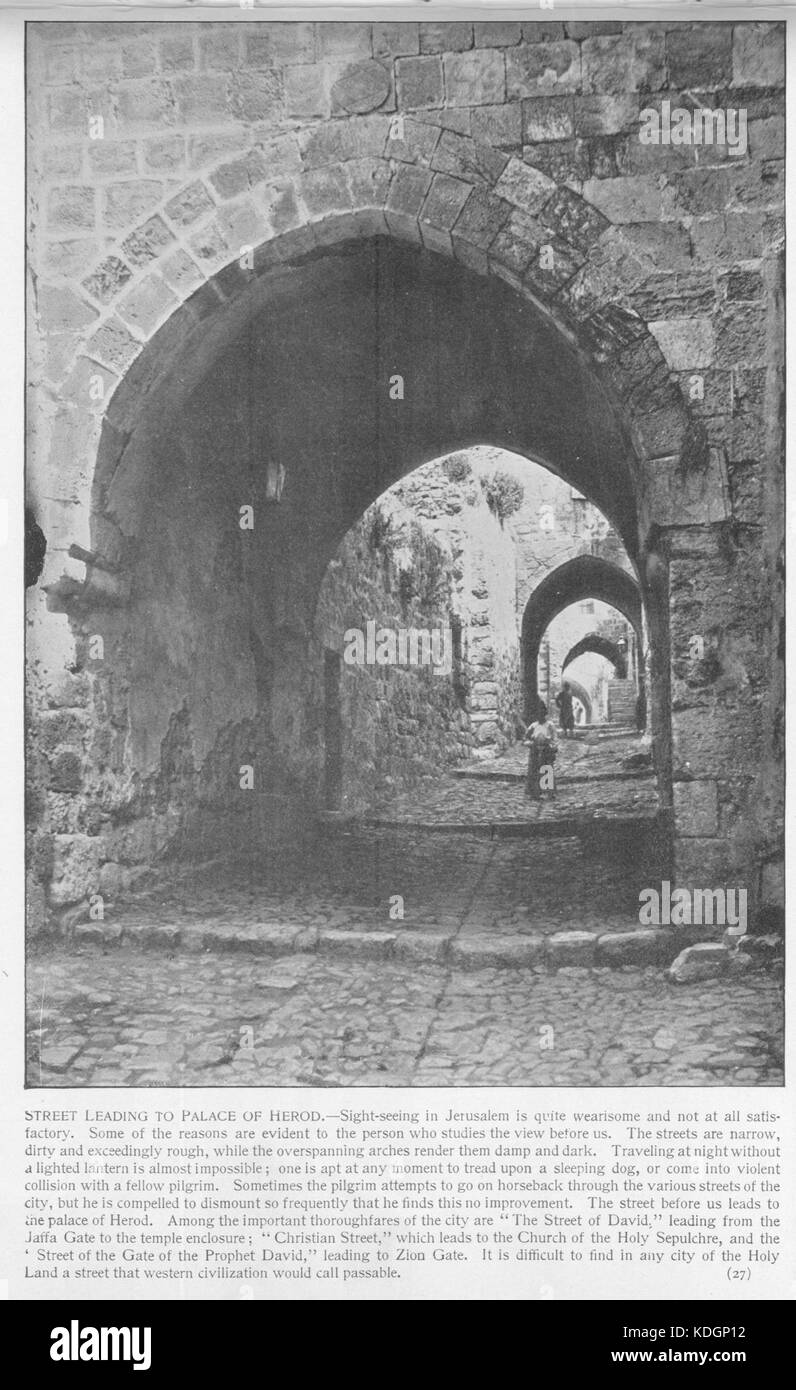 Jerusalem. Straße, die zum Palast des Herodes, 27. Heiligen Land fotografiert. Daniel B. Shepp. 1894 Stockfoto