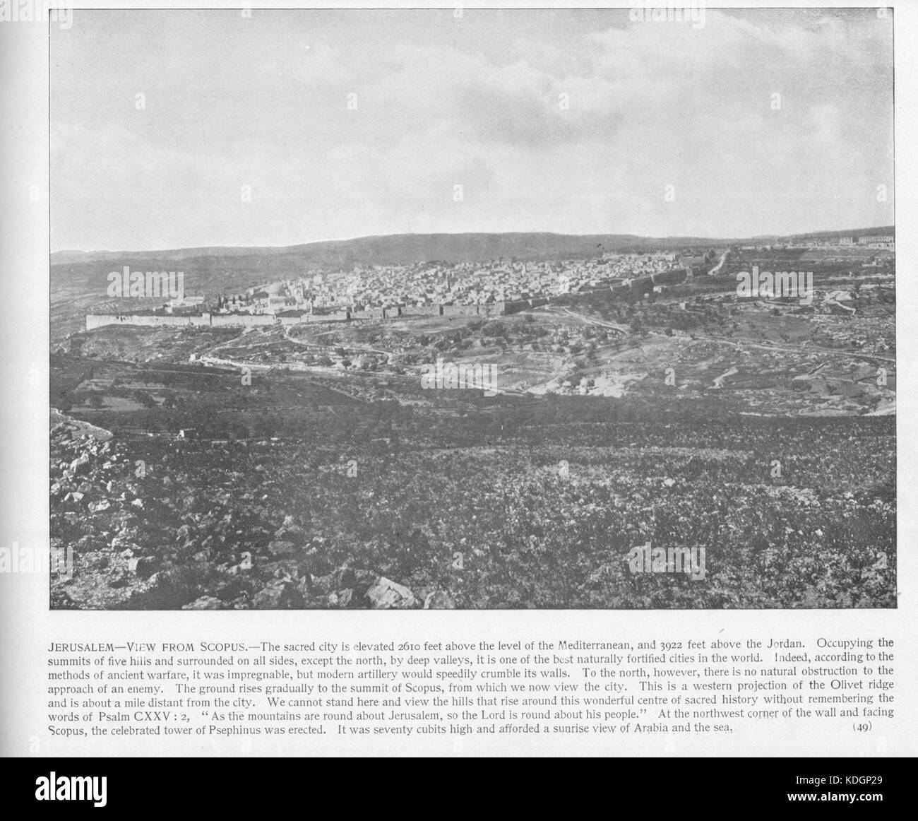 Außerhalb von Jerusalem. Vom Mount Scopus, Jerusalem 49. Heiligen Land fotografiert. Daniel B. Shepp. 1894 Stockfoto