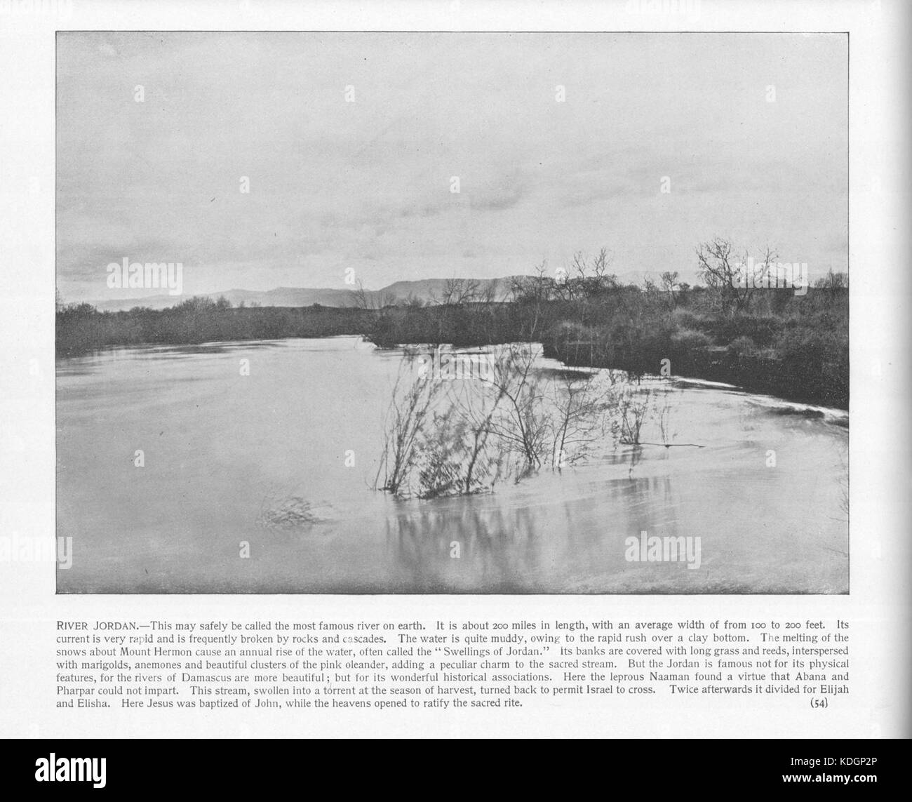Der Fluss Jordan, im Heiligen Land, von Daniel B. Shepp im Jahr 1894. Stockfoto