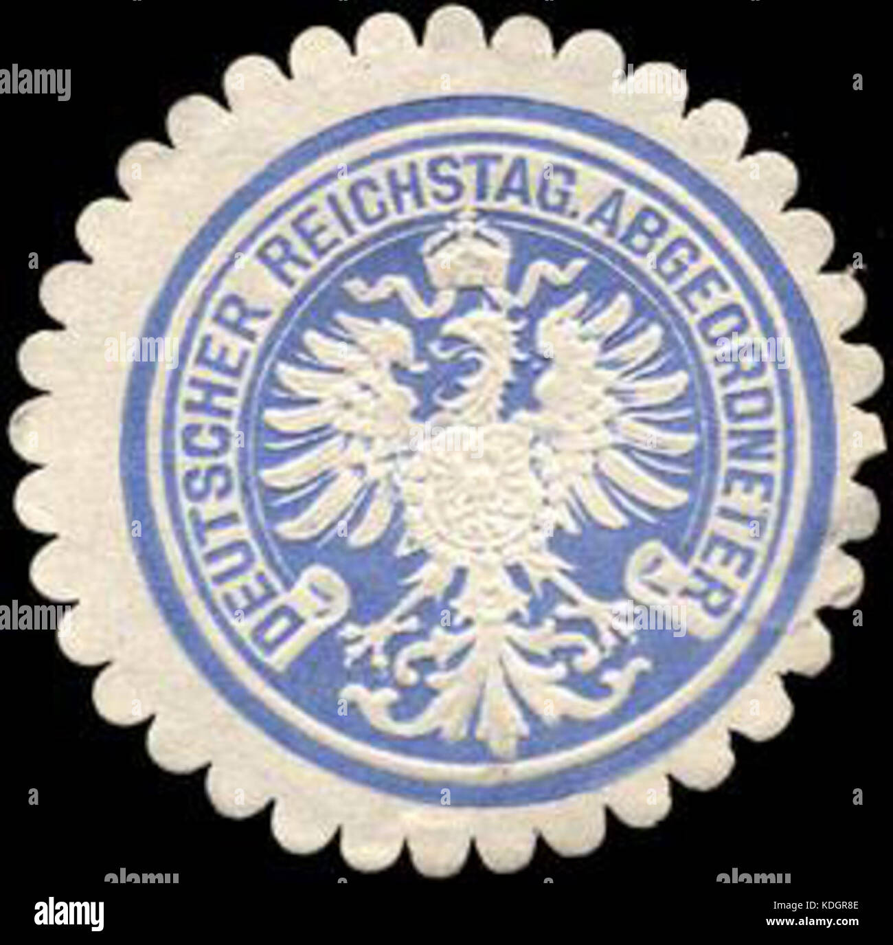 Abgeordneter des Deutschen Reichstags Siegelmarke W 0210013 Stockfoto