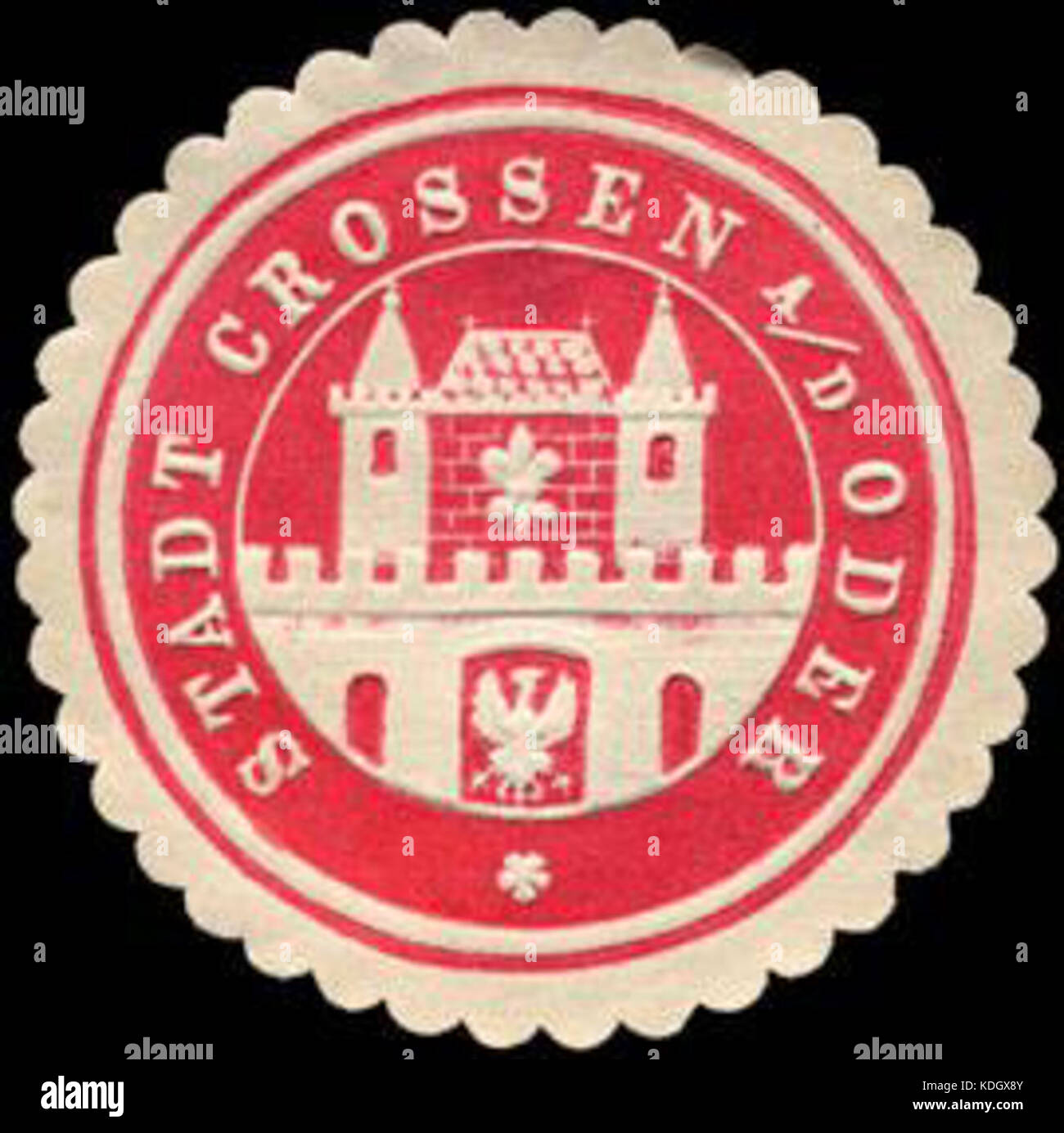Siegelmarke Stadt Crossen/Oder W 0224394 Stockfoto