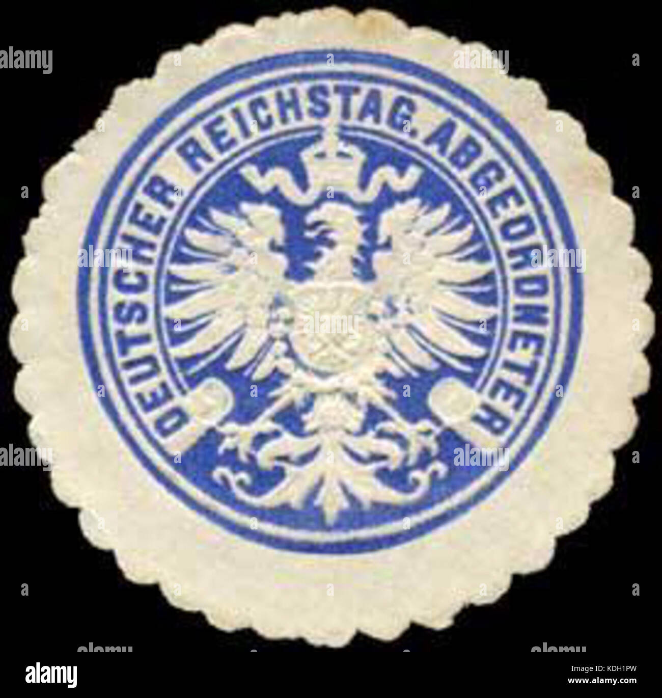 Reichtags Siegelmarke deutscher Abgeordneter W 0255360 Stockfoto