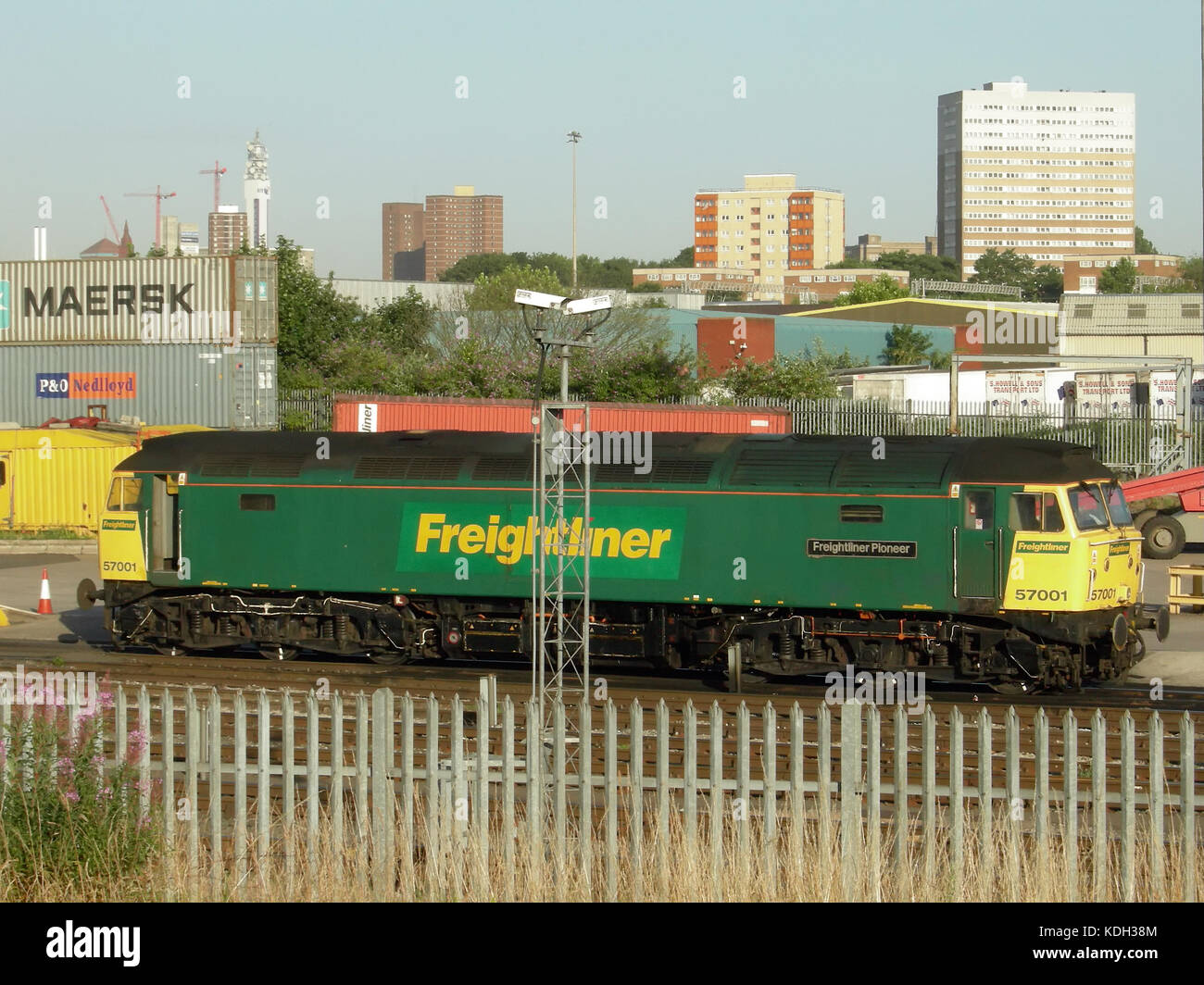 Class 57 Lokomotive bei Freightliner Terminal an Lawley Street in Birmingham Stockfoto