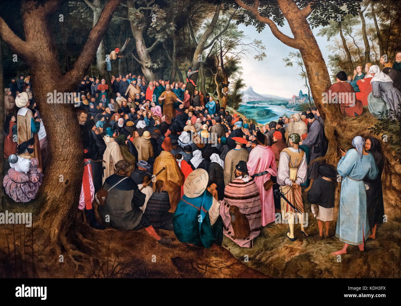 Johannes der Täufer predigte, Kopie nach Pieter Brueghel der Ältere, Öl auf Leinwand, c 1601-1620 Stockfoto