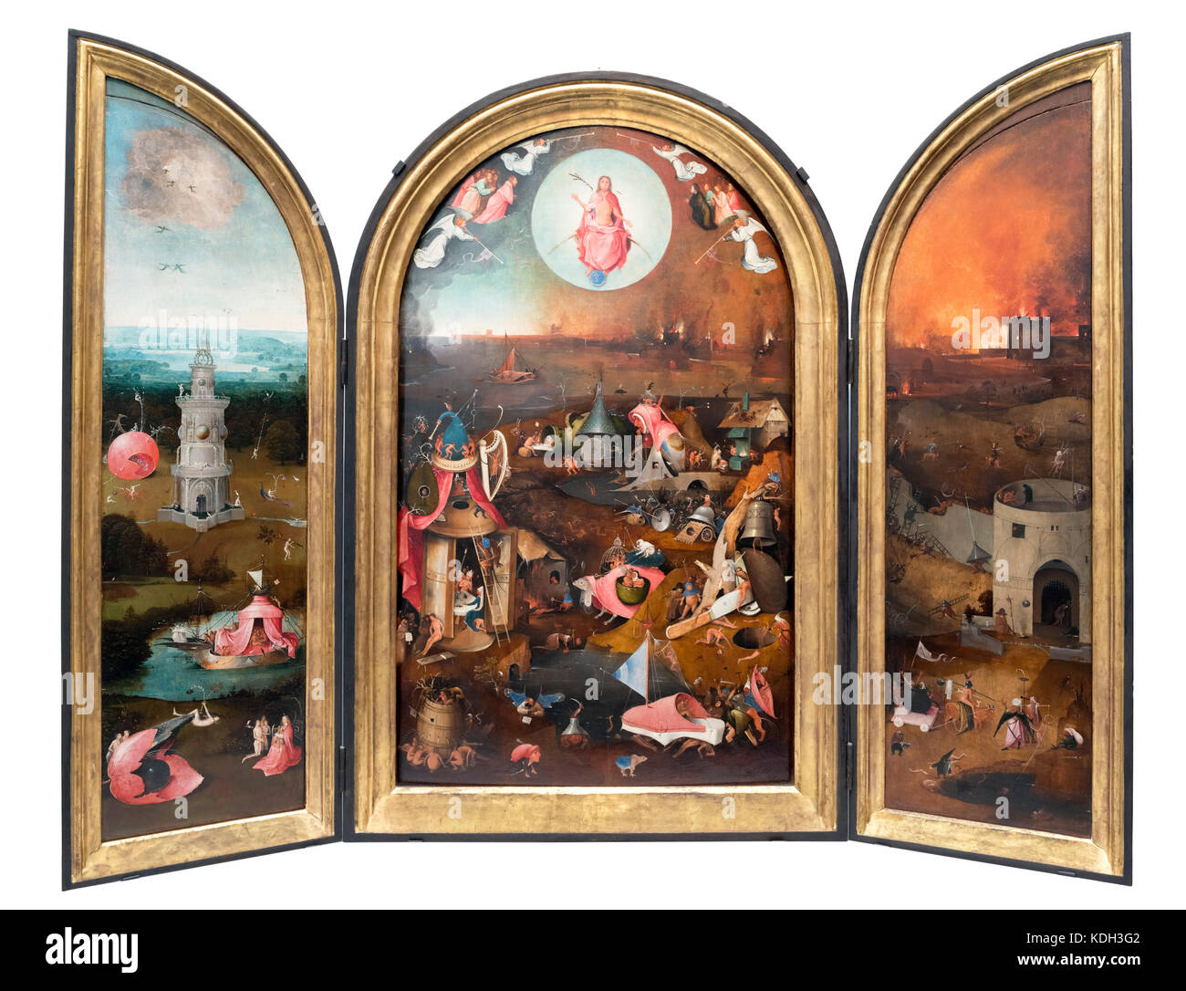 Hieronymus Bosch, das Letzte Gericht. Triptychon des letzten Urteils durch Hieronymus Bosch (ca. 1450-1516), Öl auf Leinwand, c 1500-1505. Stockfoto