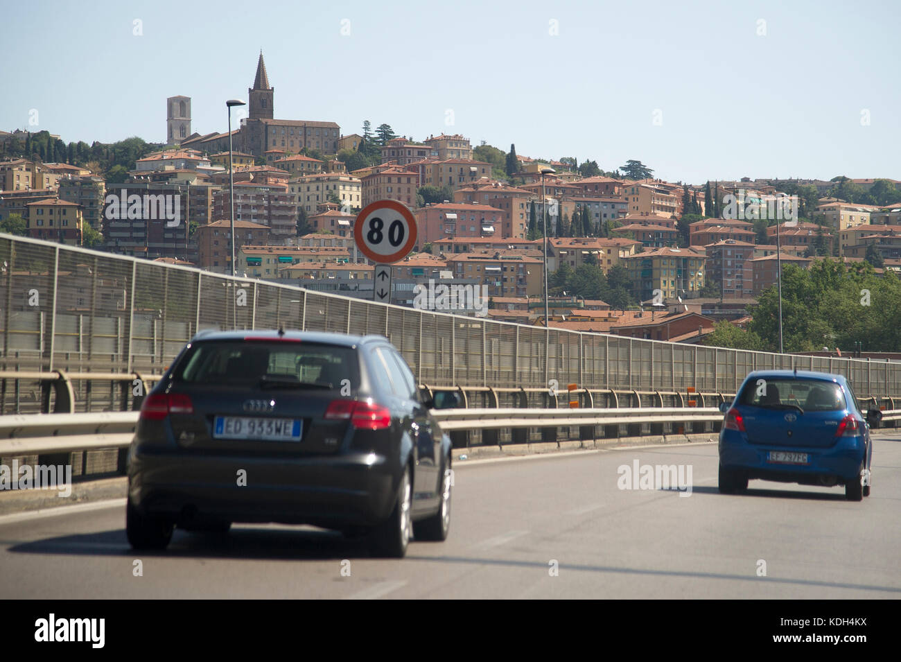 Raccordo Autostradale 6 (RA6) in Perugia, Umbrien, Italien. 27. August 2017 © wojciech Strozyk/Alamy Stock Foto Stockfoto