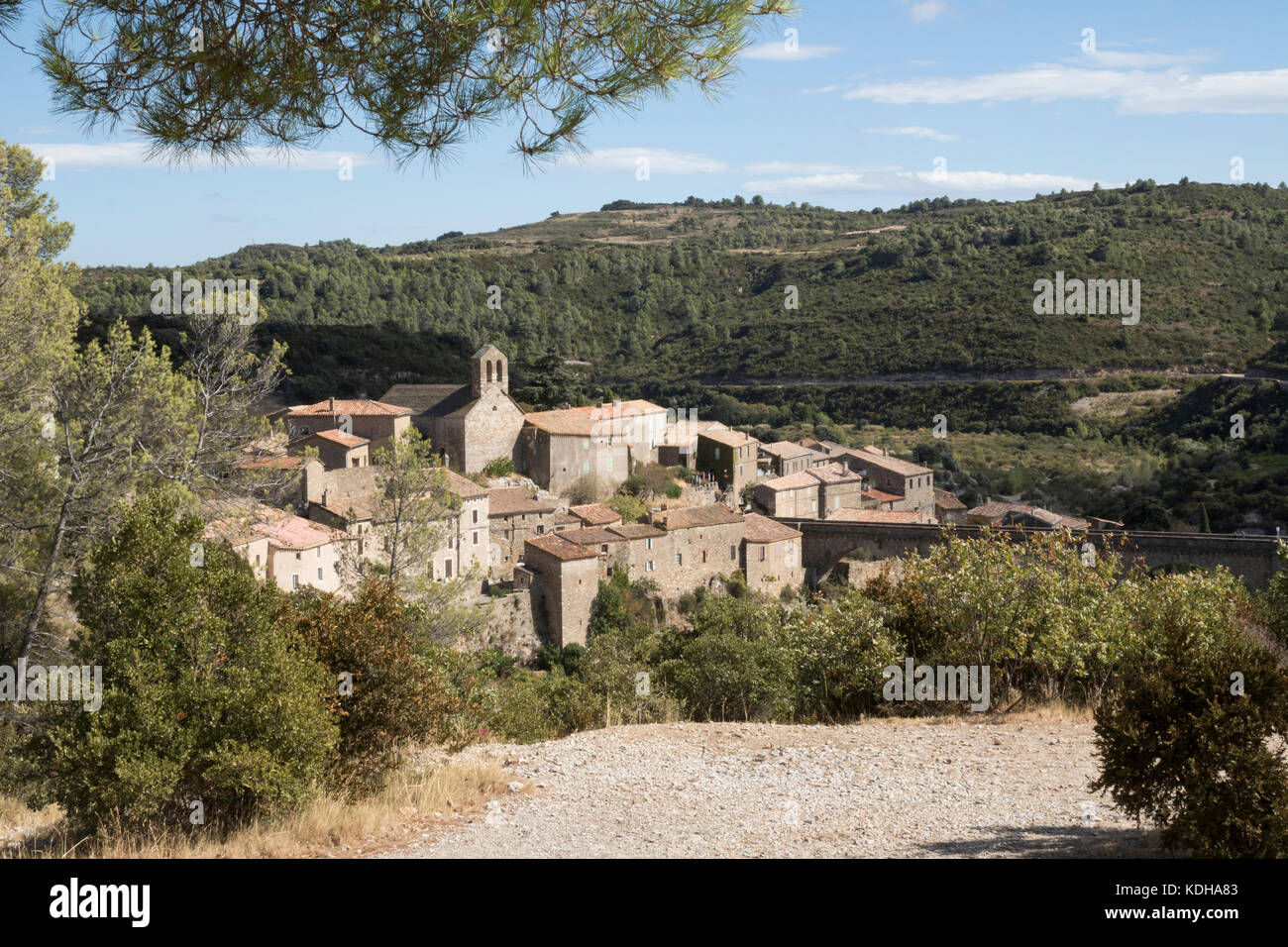 Das Dorf von Minerve im Minervois, Languedoc, Frankreich Stockfoto