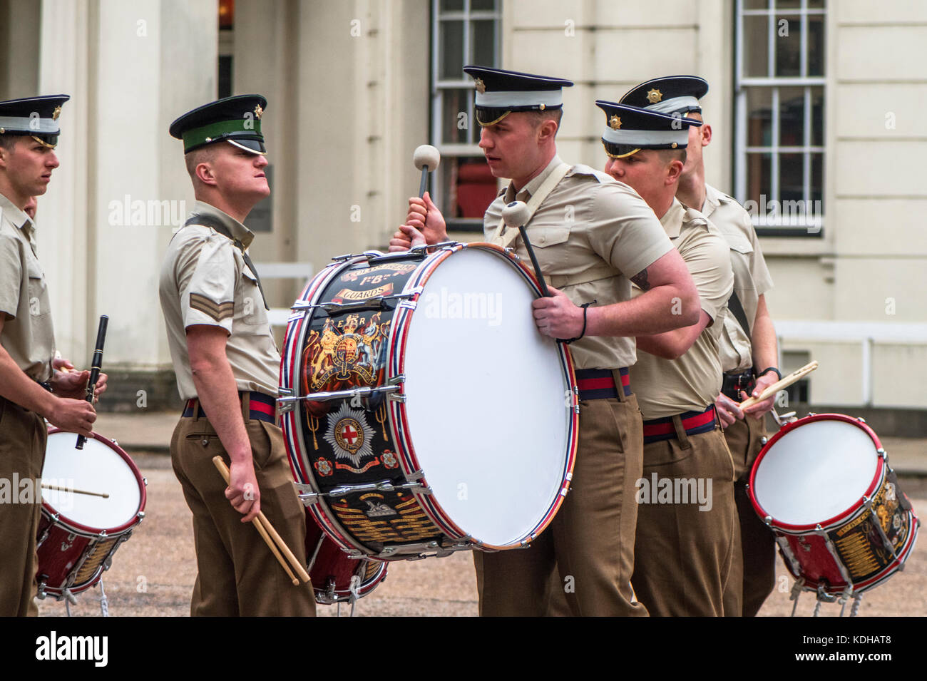 Militärische Orchester in der Nähe von whitehall. London Stockfoto