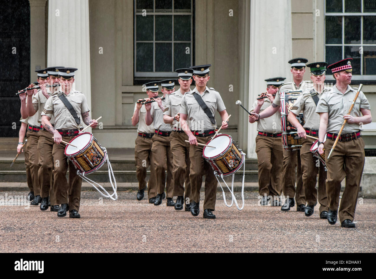 Militärische Orchester in der Nähe von whitehall. London Stockfoto