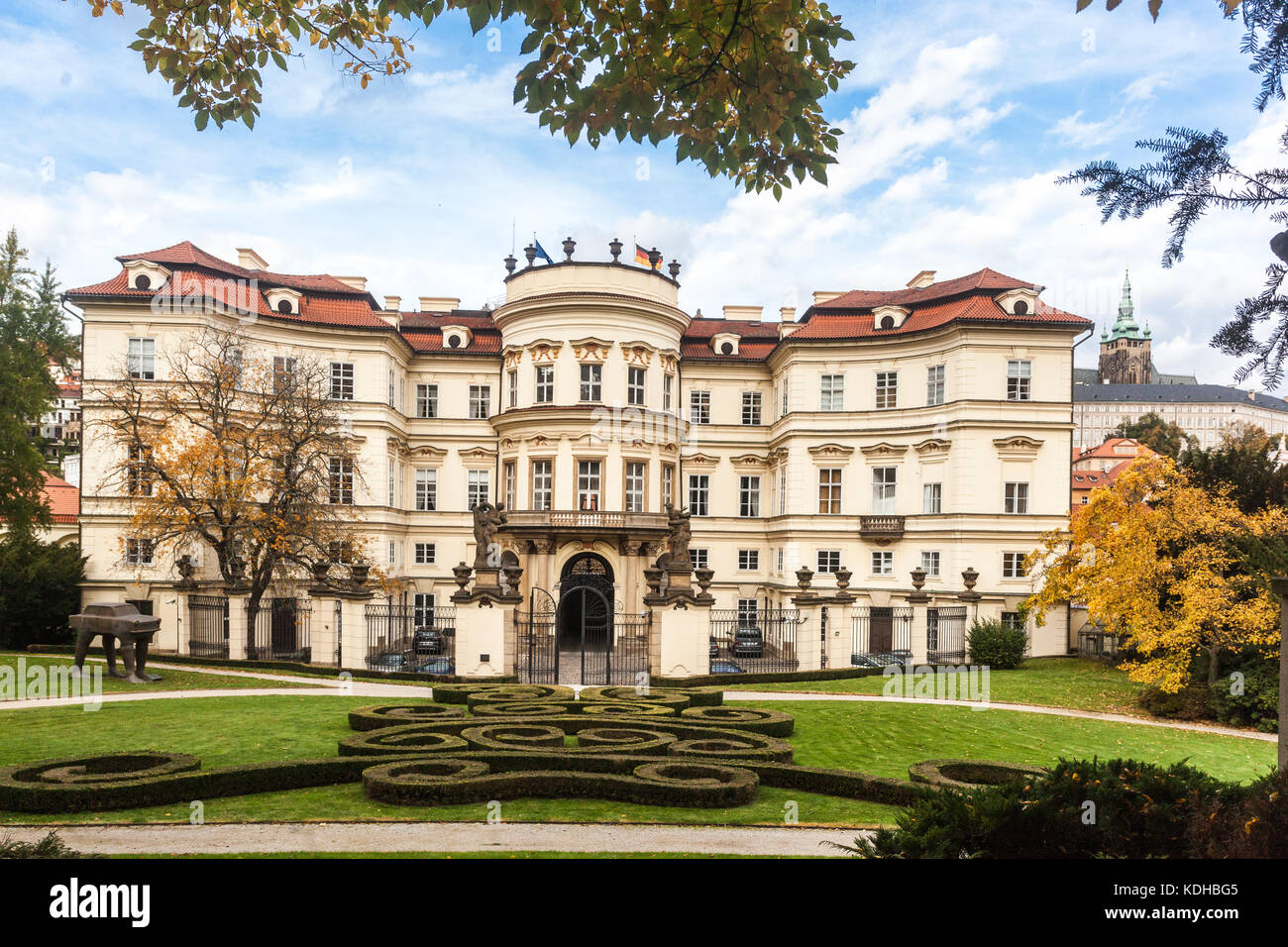 Lobkowicz Palace Deutsche Botschaft Mala Strana, Prag, Tschechische Republik Stockfoto