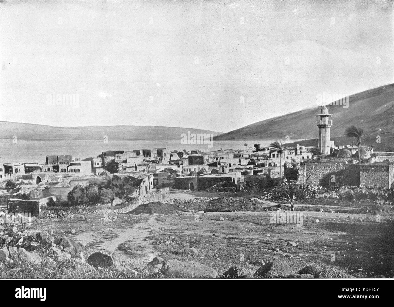 See Genezareth, Stadt Tiberias. 92. Heilige Land fotografiert. Daniel B. Shepp. 1894 EIN Stockfoto