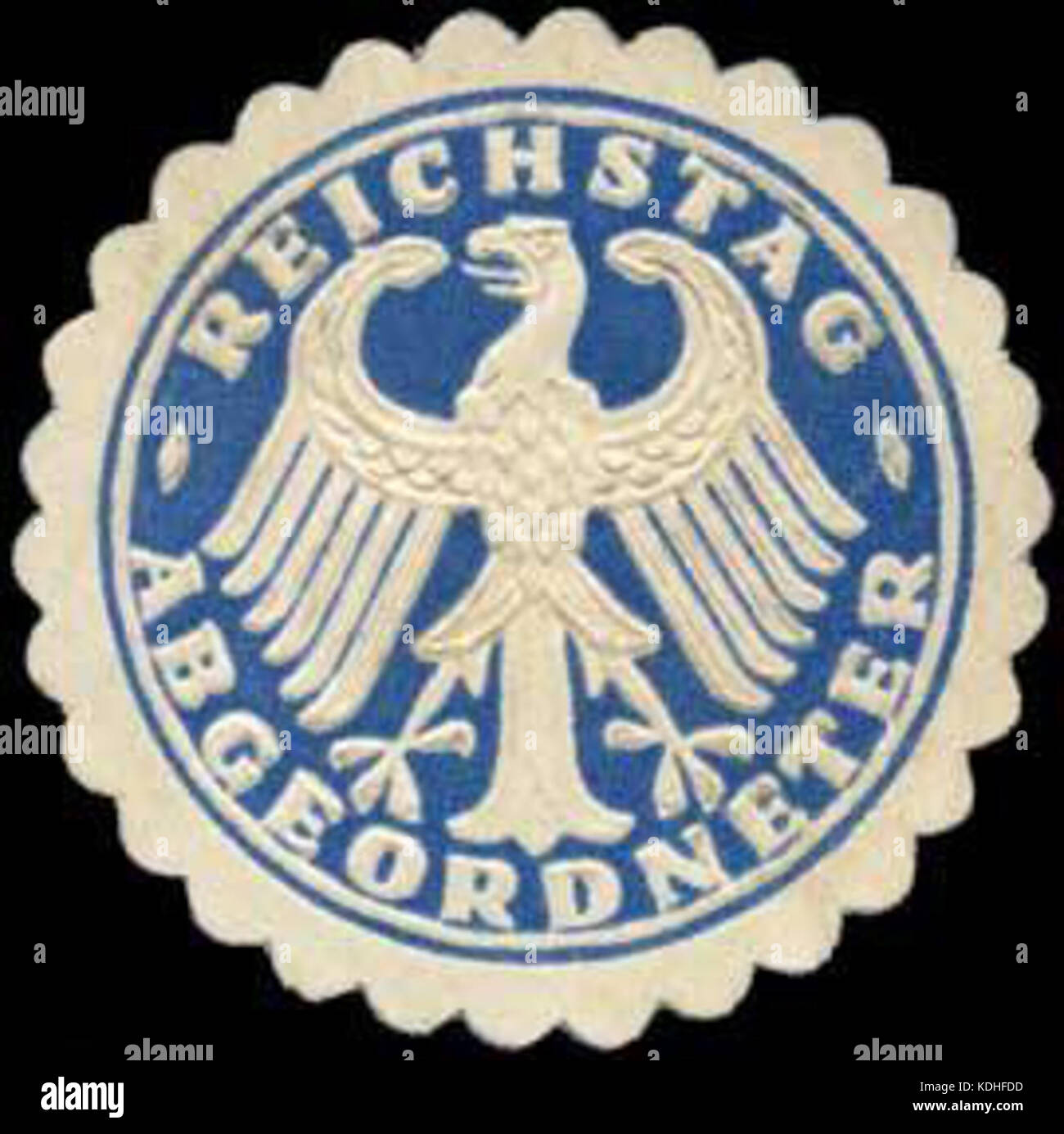 Siegelmarke Reichstag Abgeordneter W 0293200 Stockfoto