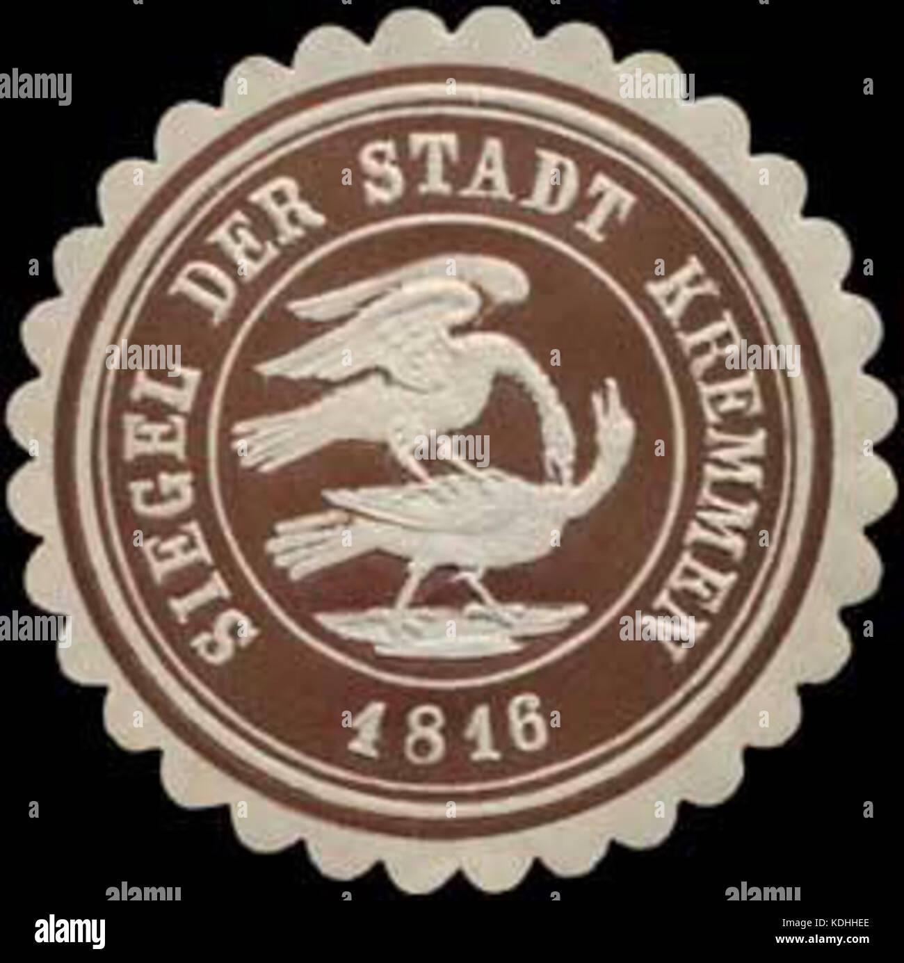 Siegelmarke Siegel der Stadt Kremmen W 0313058 Stockfoto