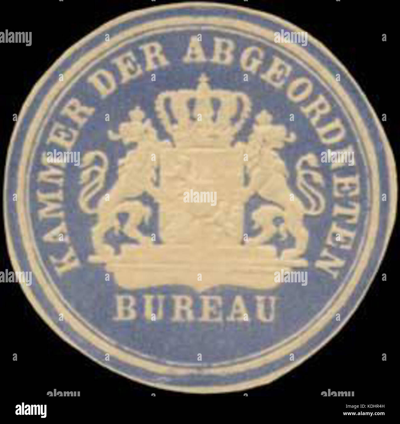 Siegelmarke Kammer der Abgeordneten Bureu W 0363029 Stockfoto