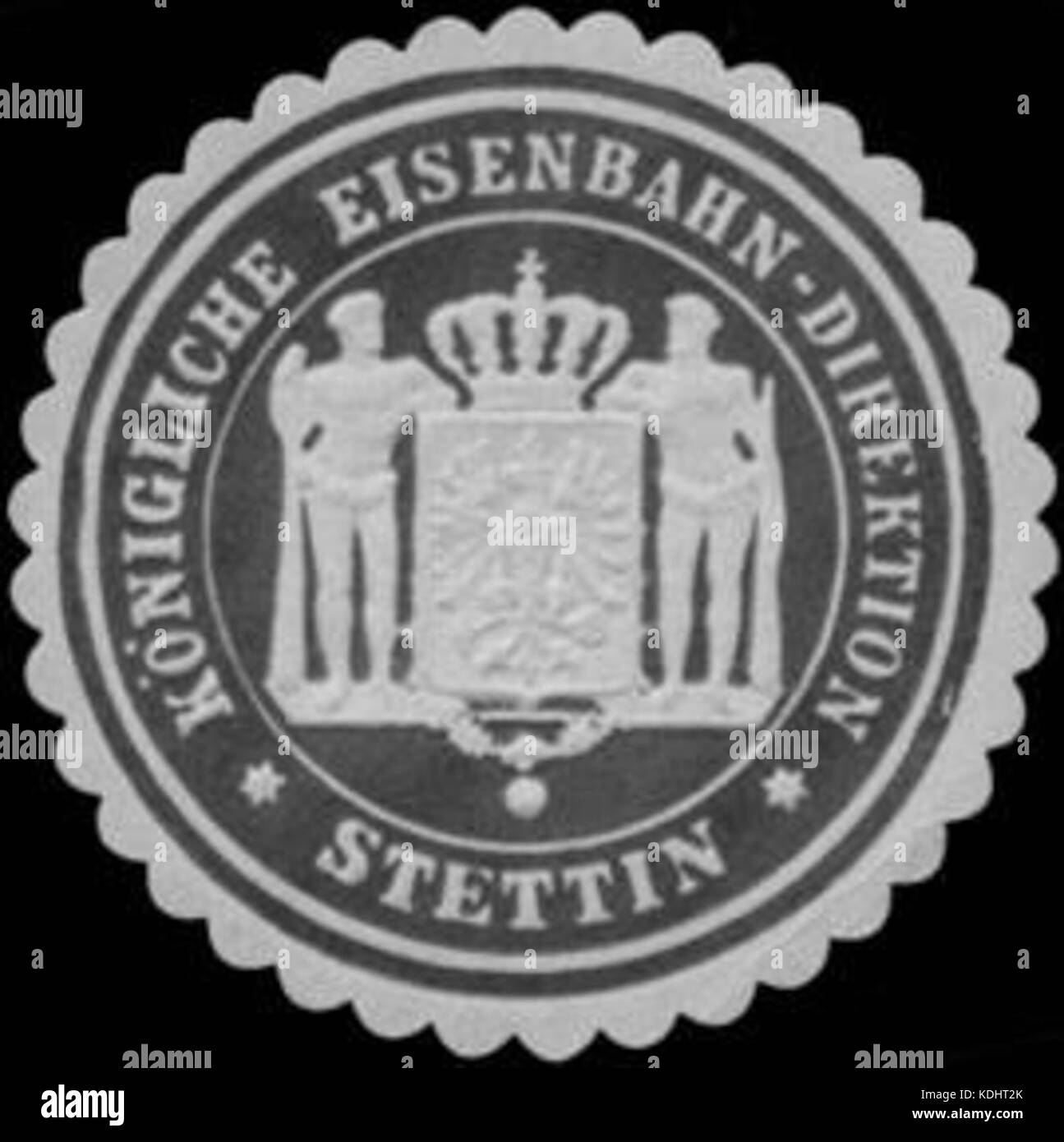 Siegelmarke K. Eisenbahn Direktion Stettin W 0381083 Stockfoto