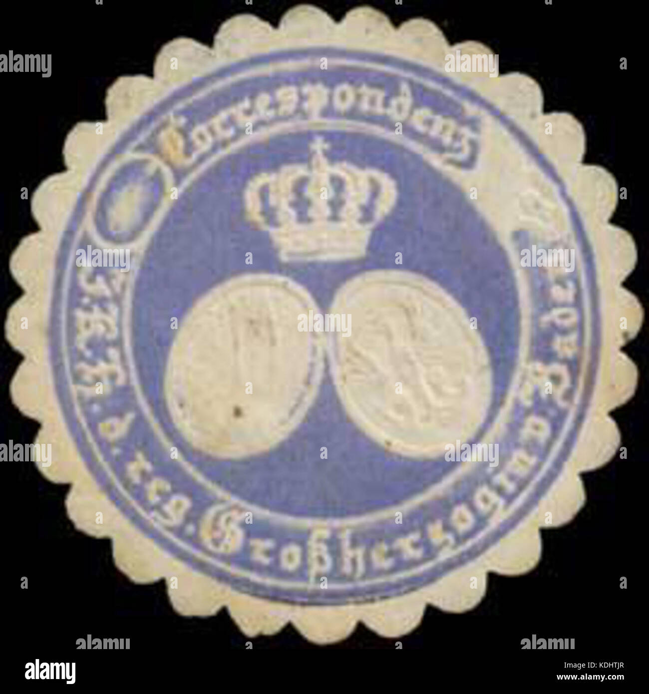 Siegelmarke Correspondenz i.K. Hoheit d. reg. Grossherzogin von Baden-W 0385364 Stockfoto