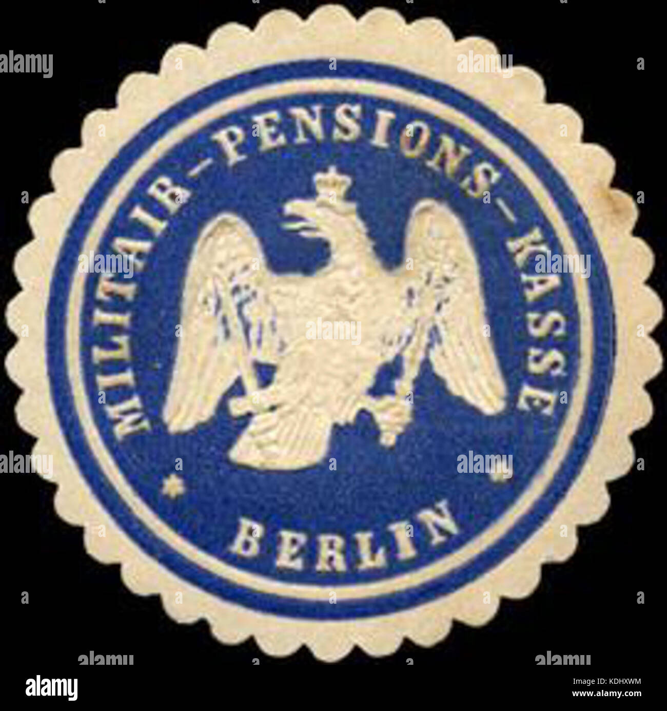 Siegelmarke Militair Renten Kasse Berlin W 0216198 Stockfoto