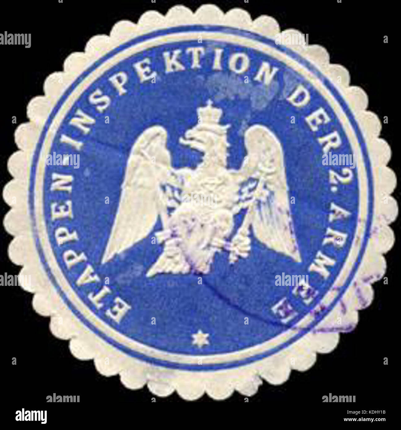 Siegelmarke Etappen Inspektion der 2. Armee W 0223834 Stockfoto