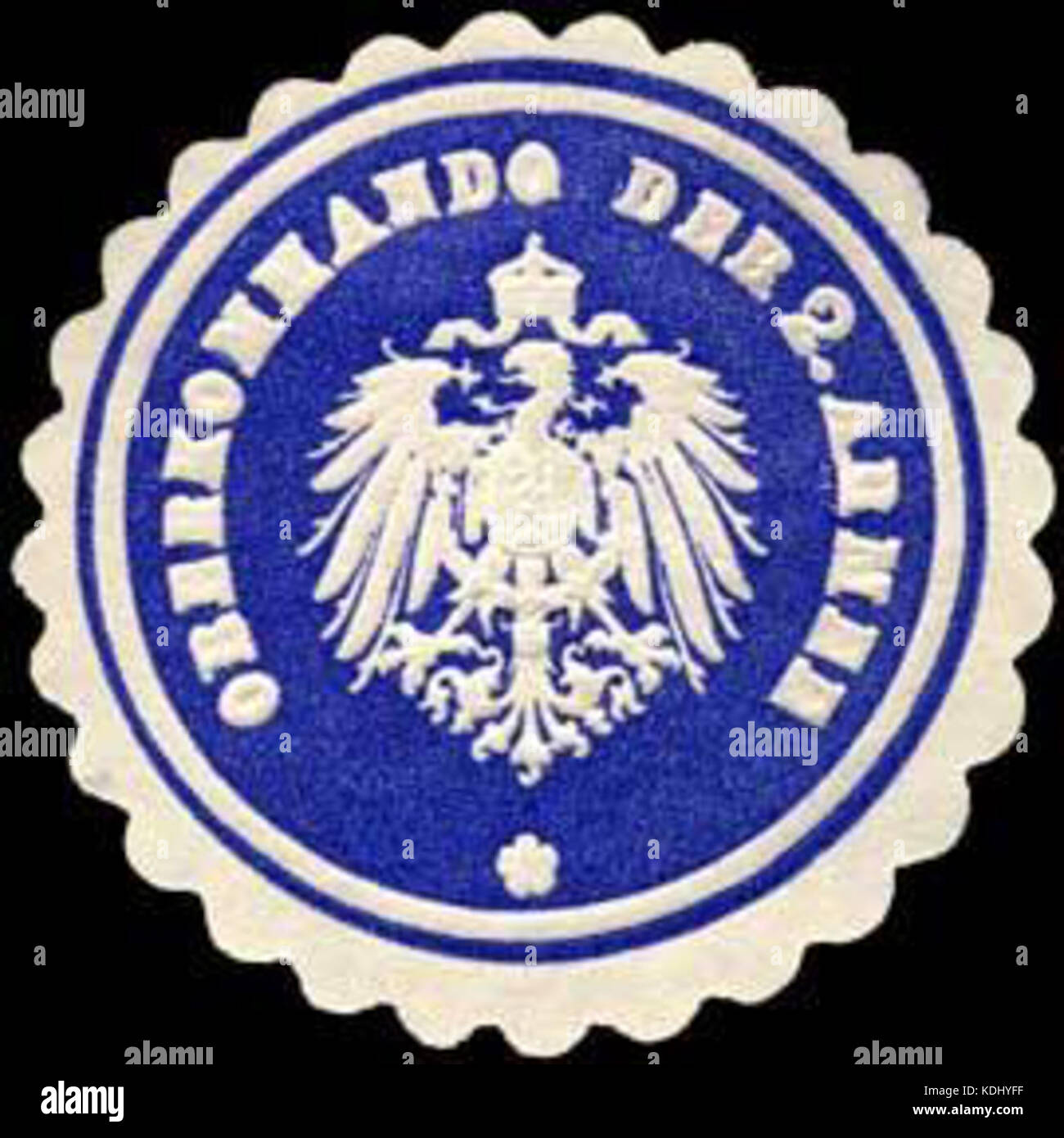 Ein Siegel, das das Oberkommando der 2 darstellt. Armee, Oberkommando der 2. Deutschen Armee während des Ersten Weltkriegs Stockfoto